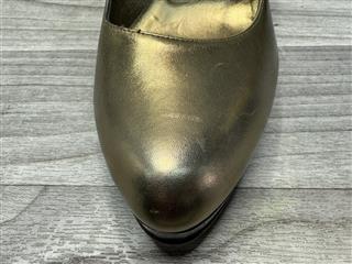 GUCCI GOLD LEATHER PLATFORM PUMPS SIZE 11B